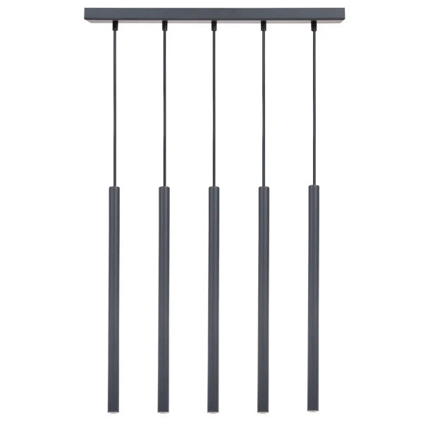Podłużna lampa wisząca Sopel 5 41458 nad stół grafitowy