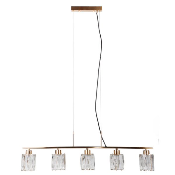 Wisząca lampa tuby Simona PND-40814-5-HBR szklana złoty przezroczysty