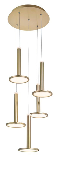 Salonowa lampa wisząca Esquel 5-punktowa LED 53W 3000K złota
