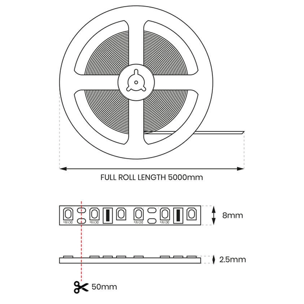 Taśma ledowa samoprzylepna ML4756 Milagro LED 5,5W/0,5m 6000K IP65 czarny