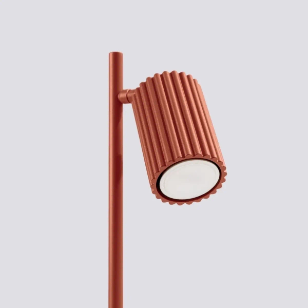 Biurkowa lampa ryflowana KARBON SL.1643 tuba z włacznikiem terakota