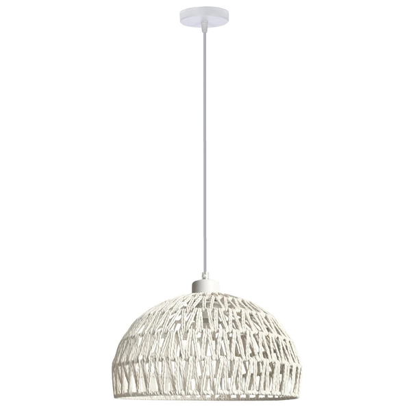 Wisząca lampa pleciona Balli 31-26910 abażurowa biała