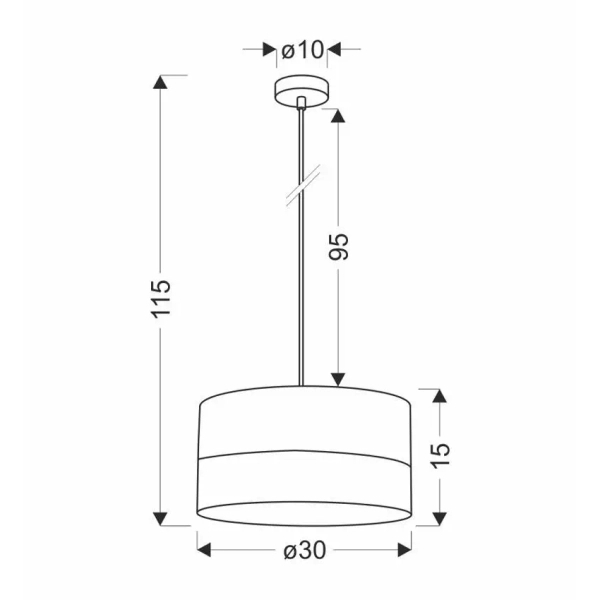 Wisząca lampa nad stół Bianco 31-17536 materiałowa biały drewniany