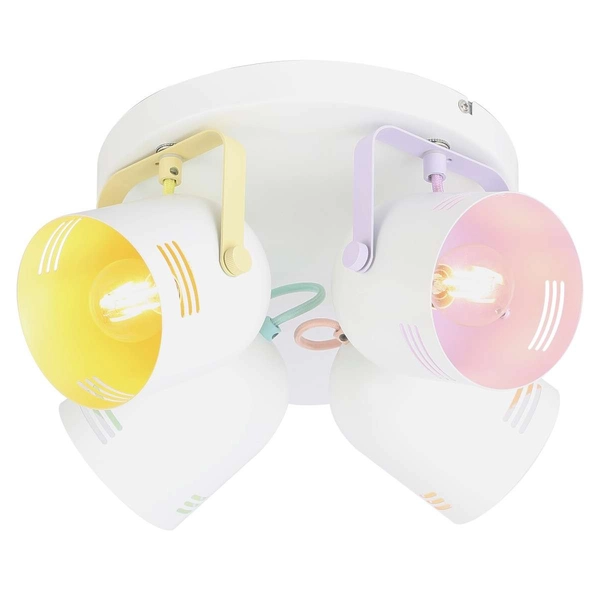 Sufitowa LAMPA plafon MINUET 7014 Rabalux regulowana OPRAWA pastelowe reflektorki kolorowa