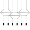 Wisząca lampa salonowa Flusso line MSE1501100472 LED 2,5W 3000K metalowe tuby czarne