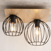 2-punktowa lampa sufitowa Cyber 32358 klatki czarne do salonu