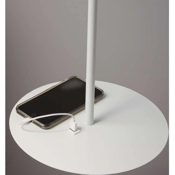 Stojąca LAMPA podłogowa LINEAR 107308 Markslojd salonowa OPRAWA z metlową półką biała