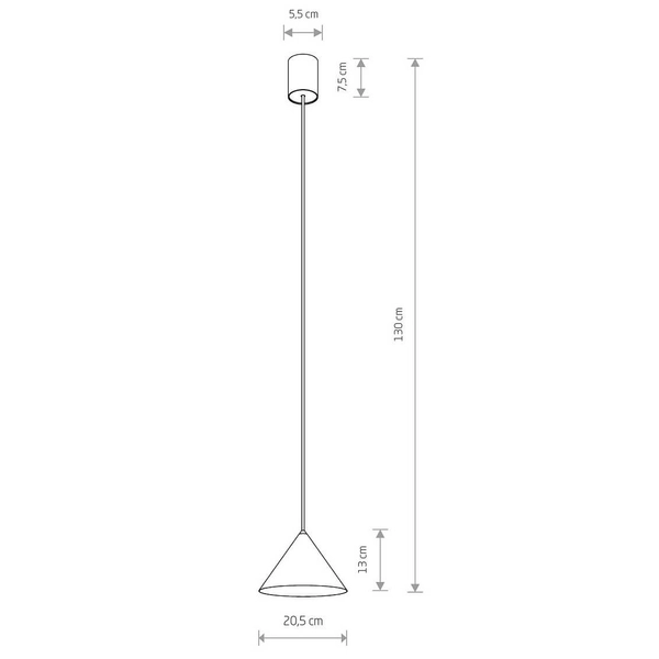 Stożkowa lampa wisząca ZENITH 11488 szałwiowy