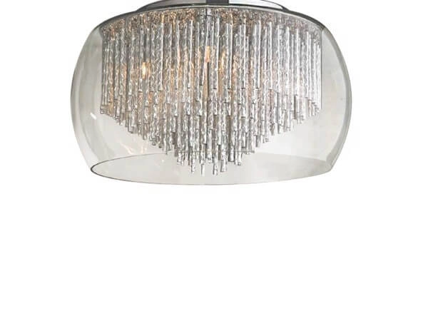 Wisząca lampa pokojowa Rego okrągła glamour crystal chrom