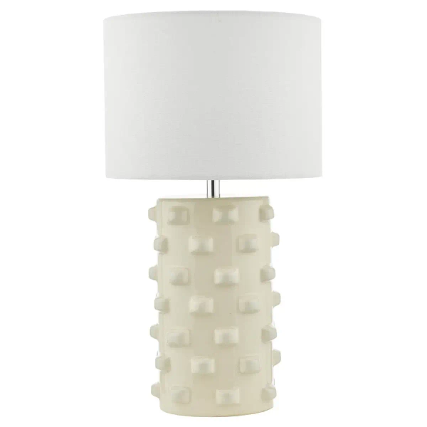 Abażurowa lampa na stół Georgina GEO422 ceramiczna tuba biały