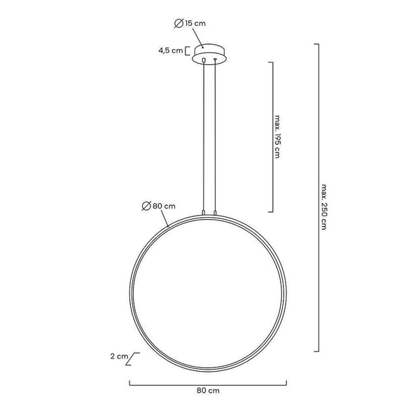 Lampa wisząca ring Circulo MSE010100373 Moosee LED 43W 3000K czarna