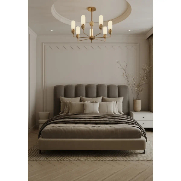 Wisząca lampa do salonu Nova P0633 nad stół kulista złota brązowa