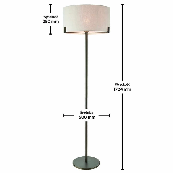 Tkaninowa lampa stołowa Hayfield 72631 Endon do pokoju brązowa beżowa