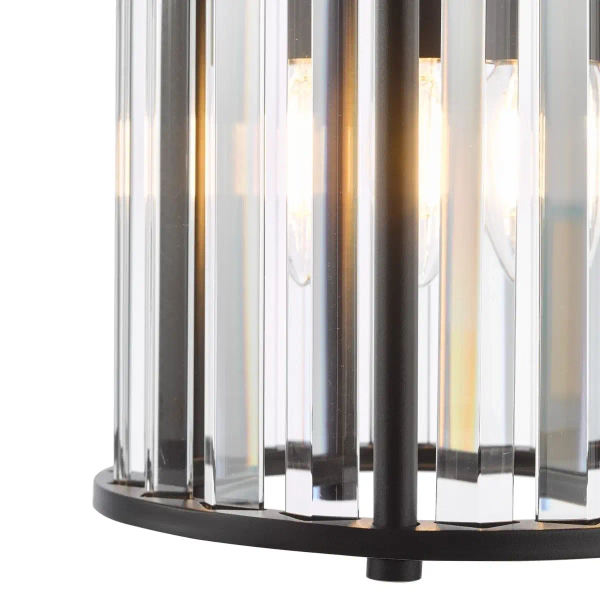 Wisząca lampa do przedpokoju Kiran KIR0122 kryształowa czarny