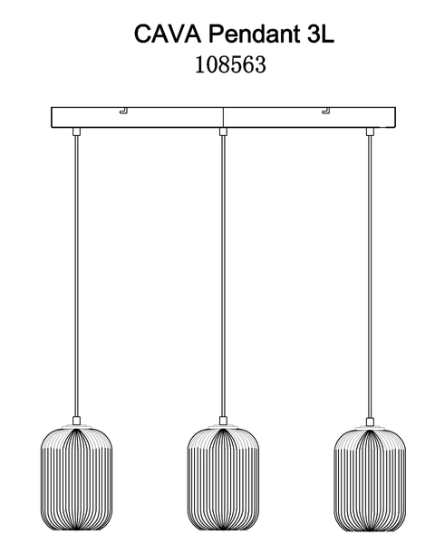 Lampa wisząca nad wyspę Cava 108563 Markslojd potrójna biała czarna