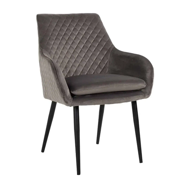 Aksamitne krzesło Chrissy S4461 STONE VELVET Richmond Interiors klasyczne metalowe szare