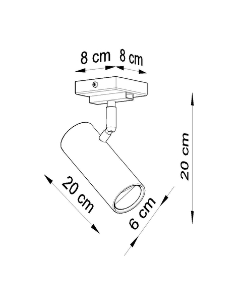 Spot LAMPA sufitowa Direzione SL.0495 Sollux metalowa OPRAWA regulowana tuba biała