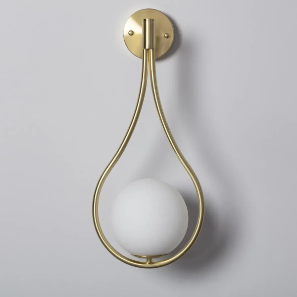 Szklana lampa na ściane Milano ABR-KA-G9 Abruzzo kula złoty biały