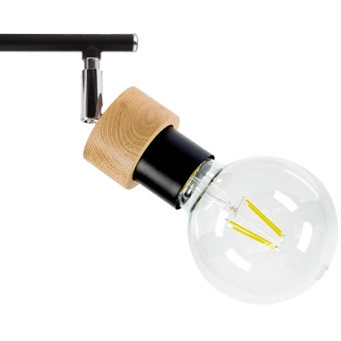 Regulowana lampa sufitowa MARJOLAINE 2831204 reflektorki czarne drewno