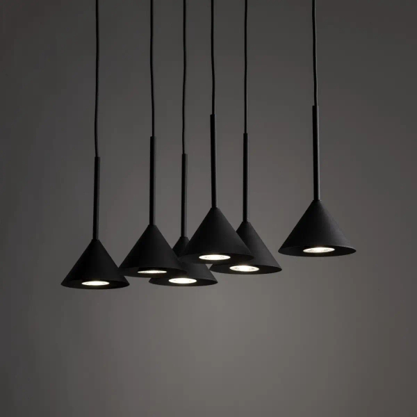 Wielopunktowa lampa wisząca CONO 10306 stożkowa czarny