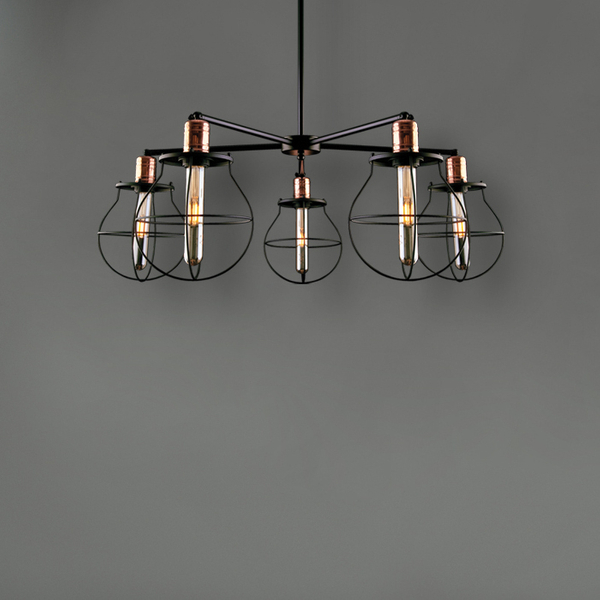 Zwis industrialny do kuchni Manufacture 9738 czarna lampa klatki