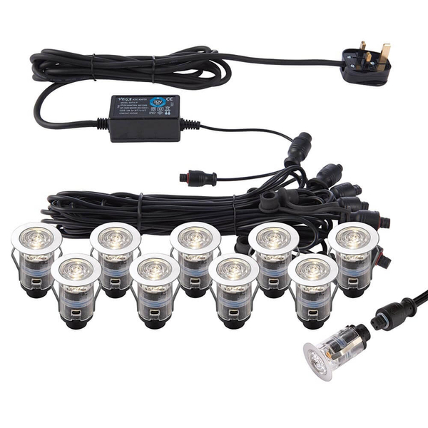 Zestaw 10 lamp wpuszczanych Ikon 73347 LED 7,5W 3000-4000K IP67 srebrny