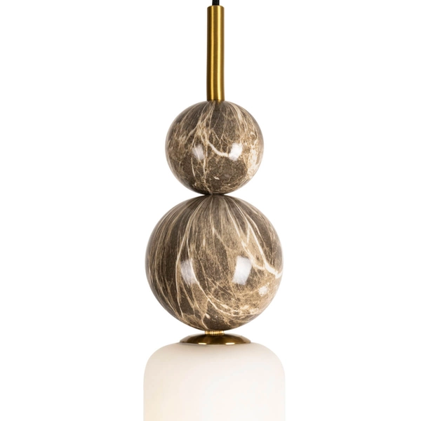 Okrągła lampa wisząca Maxlight NOVA P0642 do jadalni złota biała