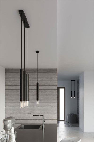 Czarna lampa wisząca SL.0961 minimalistyczne tuby do salonu