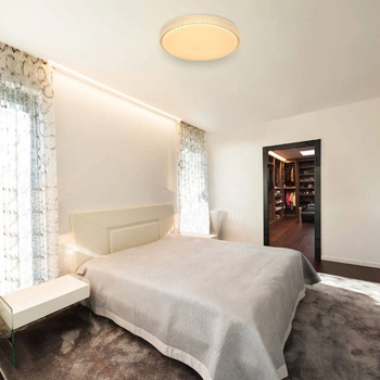 Plafon LAMPA sufitowa OVI 41749-40 Globo metalowa OPRAWA okrągła LED 40W 3000K - 6500K crystal glamour biały - przezroczysty