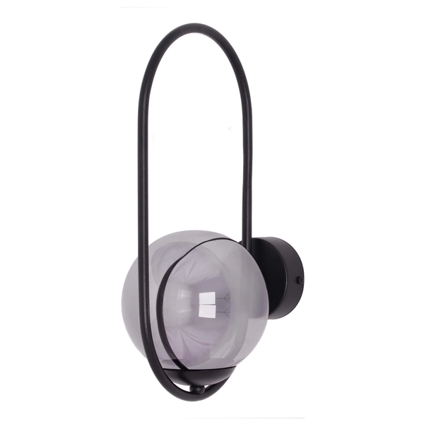 Naścienny kinkiet do jadalni Davos K-5115 Kaja kula ball grafitowa czarna