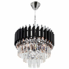 Kryształowa lampa wisząca Toledo 6260/4 8C BL glamour czarna chrom OUTLET
