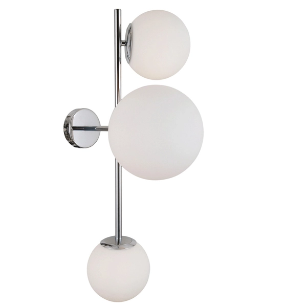 Loftowa LAMPA ścienna VAILANTE WL-31221-3B-CH Italux modernistyczna OPRAWA kinkiet szklane kule chrom