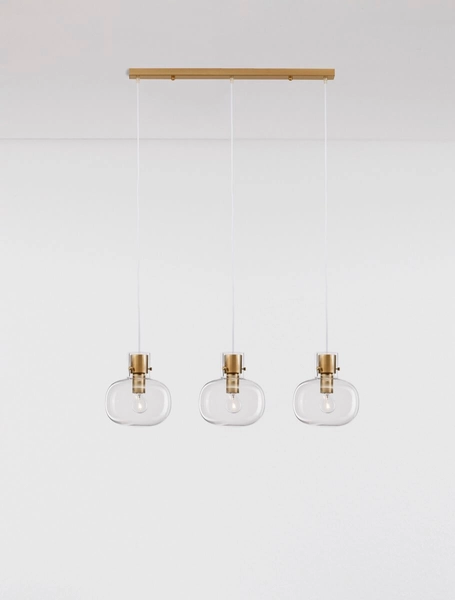 Kuchenna lampa wisząca Padre nad wyspę przezroczysta złota