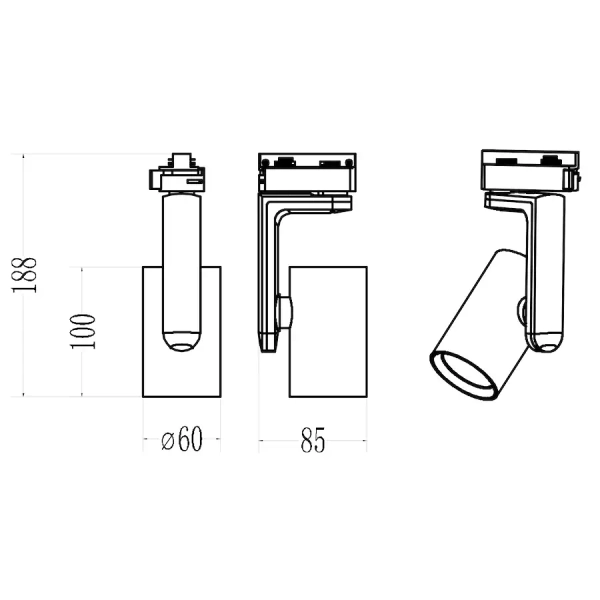 Nowoczesna lampa sufitowa Hang Track ML2284 szynowa 1-fazowa biały