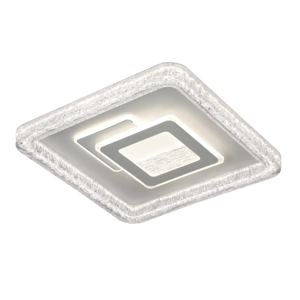 Kwadratowy kryształowy plafon Tempio PLF-54182S-WH LED 55W 3000-6500K biały