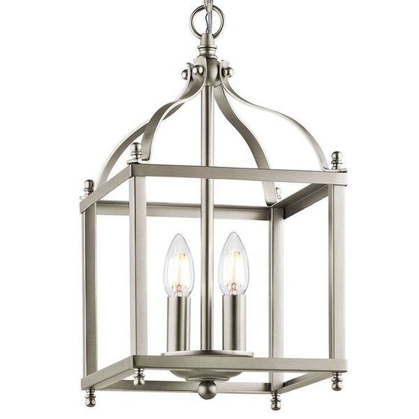 Rustykalna LAMPA wisząca KL-LARKIN-P-S-NI Elstead KICHLER metalowa OPRAWA kwadratowa ZWIS geometryczny szczotkowany nikiel