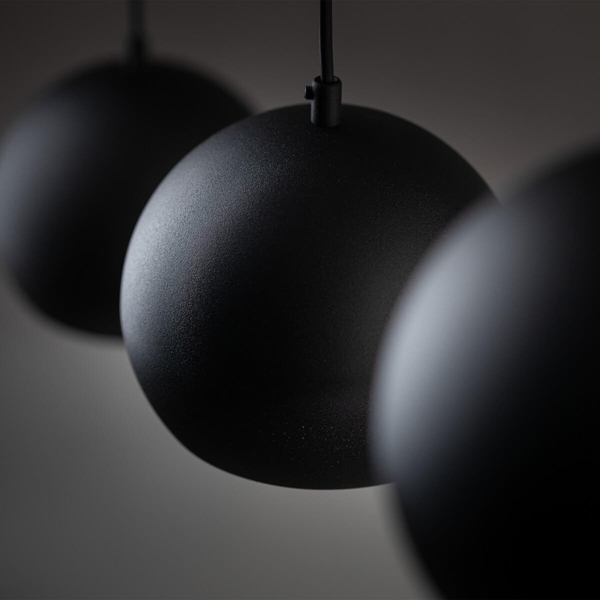 Lampa zwisowa na listwie Zoe 10169 nad stół round kule czarna