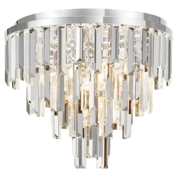 Sufitowa lampa glamour Fuentes FUE4850 kryształowa do jadalni chrom