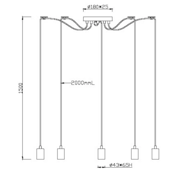 Zwieszana lampa salonowa CORD 310100562 Trio pająk miedziany czarny