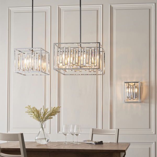 Lampa wisząca glamour Acadia 81930 Endon kryształowa crystal kwadratowa chrom