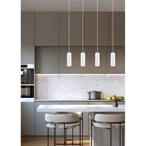 Lampa wisząca na belce VANTOS DL401312400 Trio tubki kuchenna biały