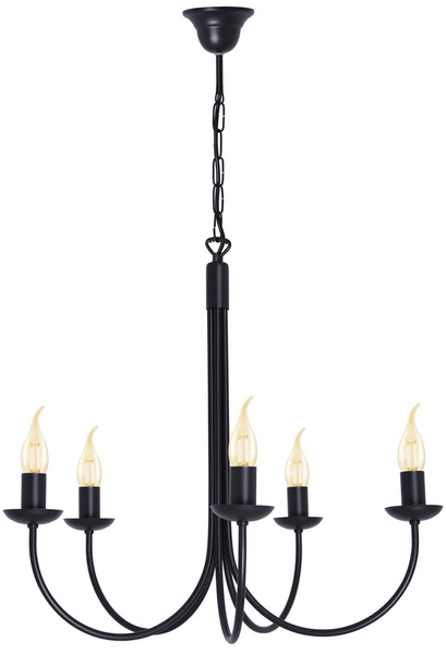 Świecznikowa lampa wisząca Haris K-4971 na łańcuchu czarna