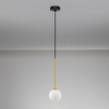 Kulista lampa wisząca do salonu CHAO LE44267 czarny złoty biały