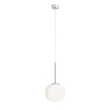 Wisząca lampa szklana Bosso 1087XS4 Aldex kulista chromowana nad łóżko
