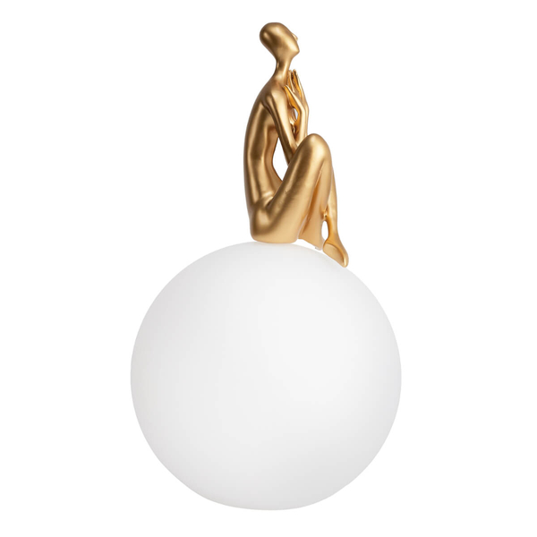Stołowa lampka do sypialni WOMEN ST-6022-C gold Step okrągła kulista biała złota