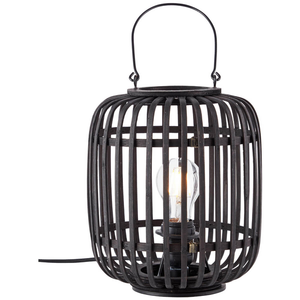 Bambusowa lampa stołowa Woodrow 93062/76 lampion czarny