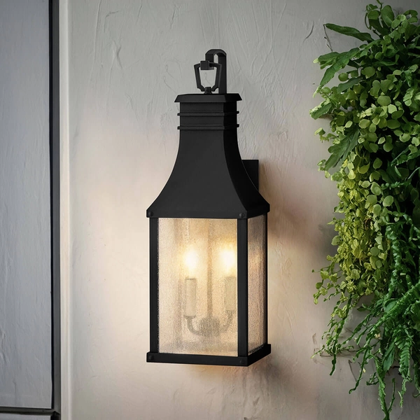 Tarasowa lampa ścienna Beacon HK-BEACON-HILL-M-MB IP44 metalowa czarna