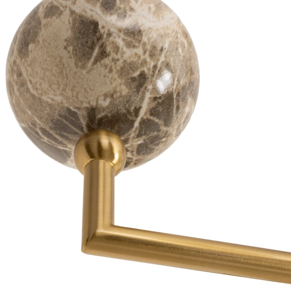 Wisząca lampa do salonu Nova P0633 nad stół kulista złota brązowa