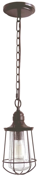 Lampa wisząca zewnętrzna QZ-MARINE8-S Quoizel na łańcuchu na taras brązowa