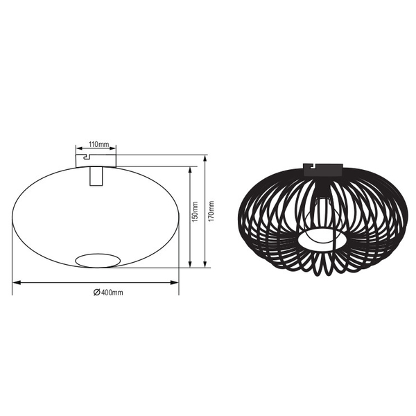 Industrialna LAMPA sufitowa JOHANN 606900162 Trio metalowa OPRAWA druciana klatka miedziana